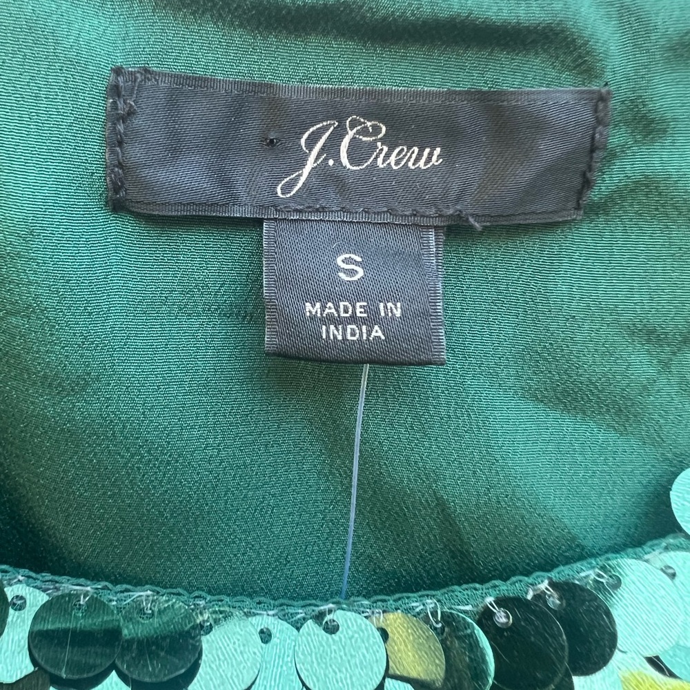 J CREW Collection Green Disco Sequin Tank Top Blouse Women’s Small NWT NEW - Picture 4 of 10